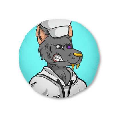 Chief Chef Cook Wolf Werewolve Cyborg - Almohada para suelo, redonda 