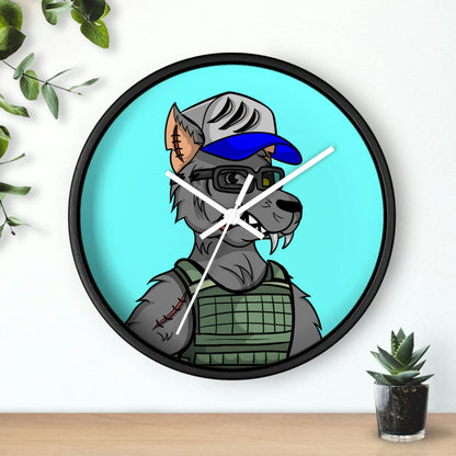 Army Vest Werewolve Cyborg Wolf Wall clock