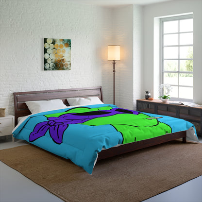 White Whistle Mouth Green Visitor Purple Ninja Mask Alien Bed Comforter