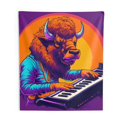 American Bison Buffalo PianoTeclado Reproductor de música Tapices de pared para interiores 