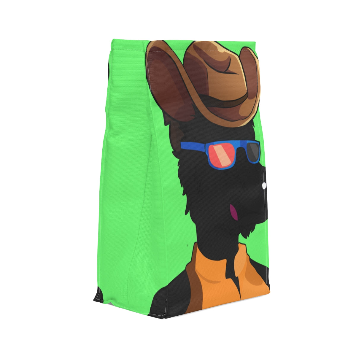 Cyborg Wolf Puffy Jacket Puffy Jacket Cowboy Hat Polyester Lunch Bag