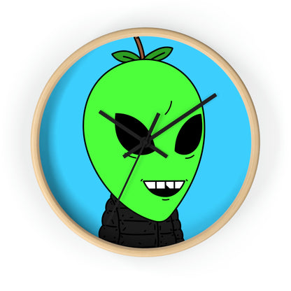 Green Apple Chipped tooth Visitor Smiling Wall clock