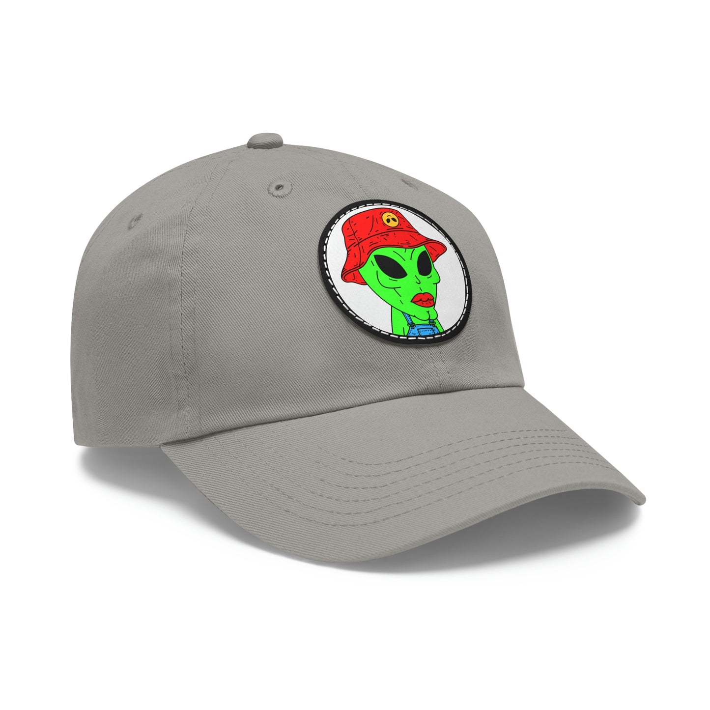 Old Alien Farmer Visitor Dad Hat with Leather Patch (Round)