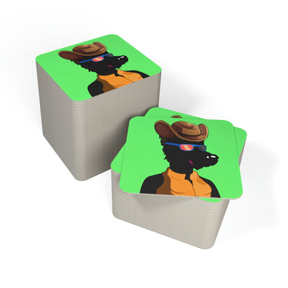 Cowgirl Wolf Cyborg Wolve Coasters (50, 100 pcs)