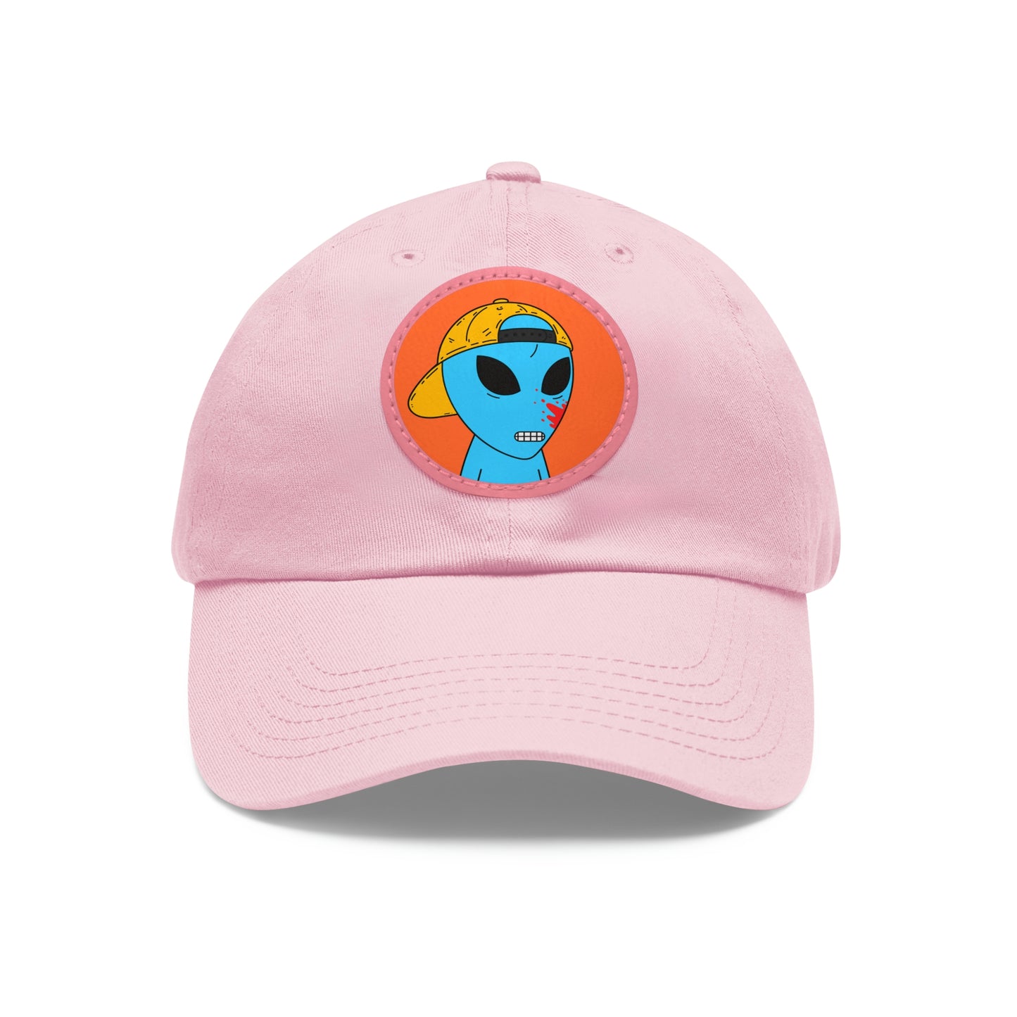 Blue Blood Alien Visitor Dad Hat with Leather Patch (Round)