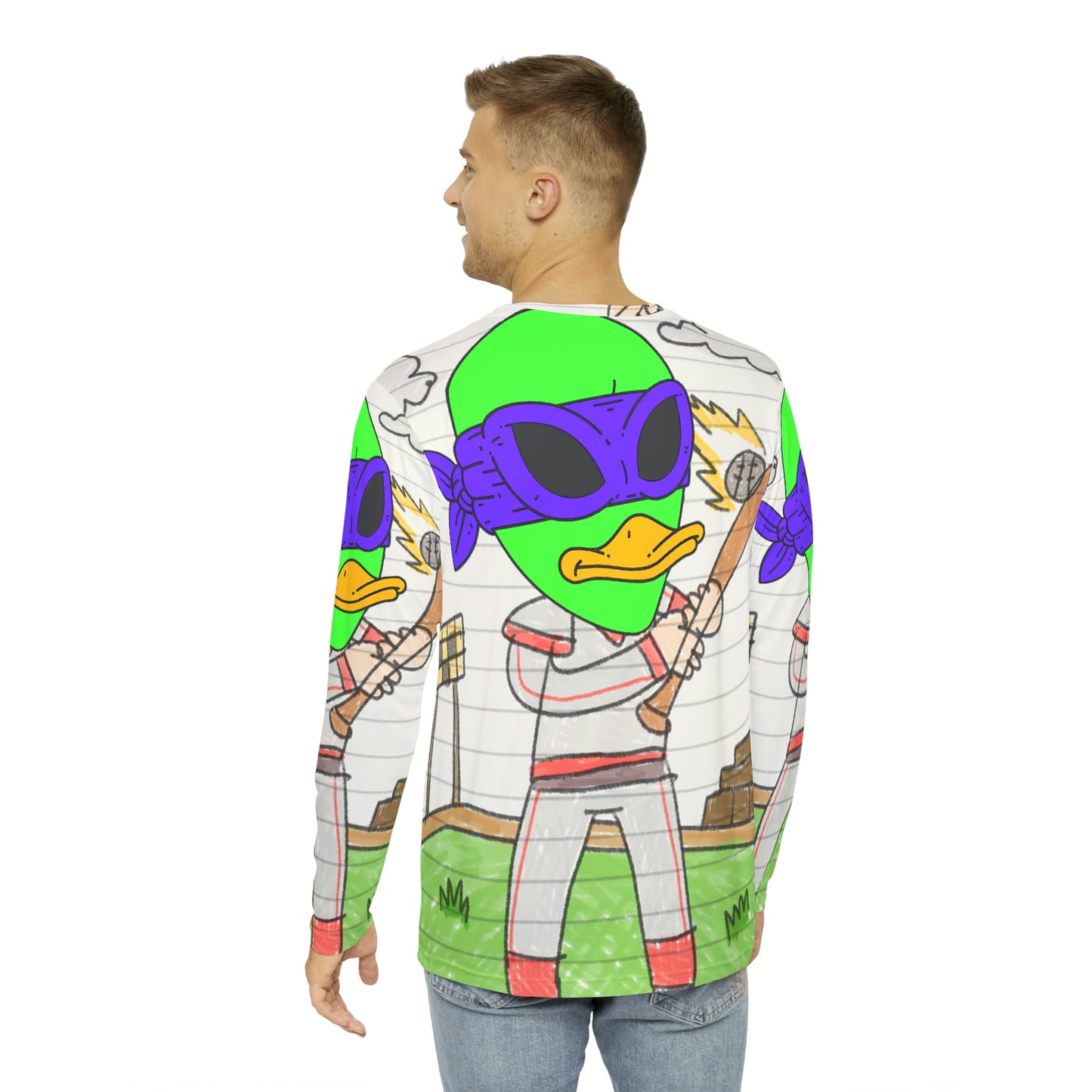 Baseball Sport Star Ninja Hero Visitor 751 Alien Men's Long Sleeve AOP Shirt