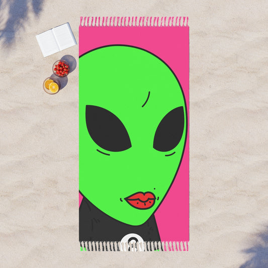 8 Ball Green Alien Lipstick Visitor Pool Player Game Boho Beach Cloth