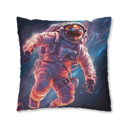 Astronaut Outer Space - Galaxy Starfield Art Spun Polyester Square Pillow Case