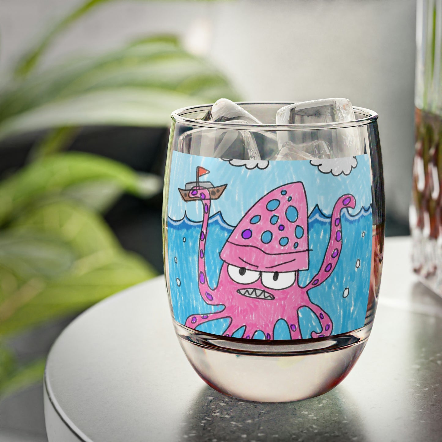 The Kraken Octopus Clean Graphic Whiskey Glass