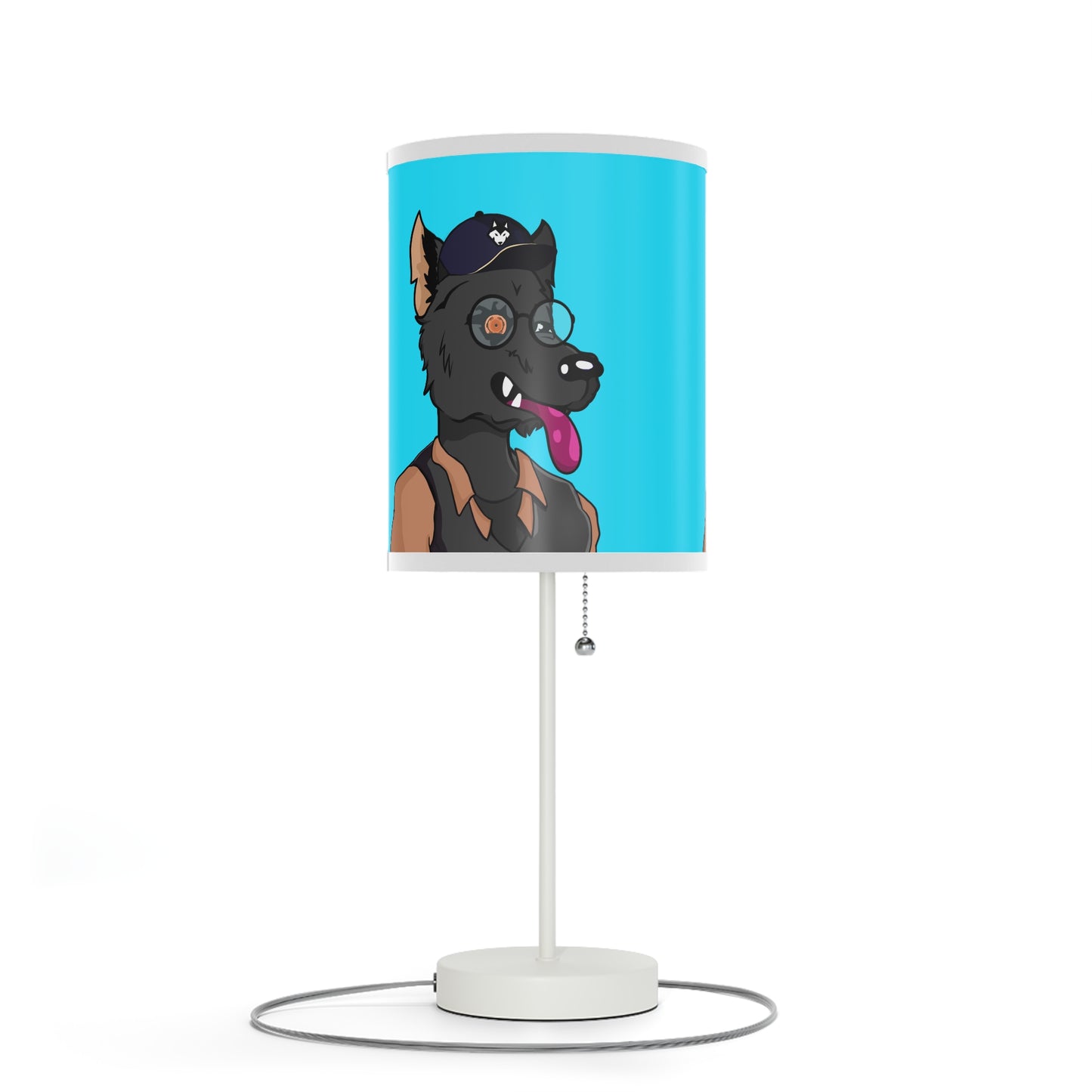 Cyborg Wolf Detective Tongue Out Lamp on a Stand, US|CA plug