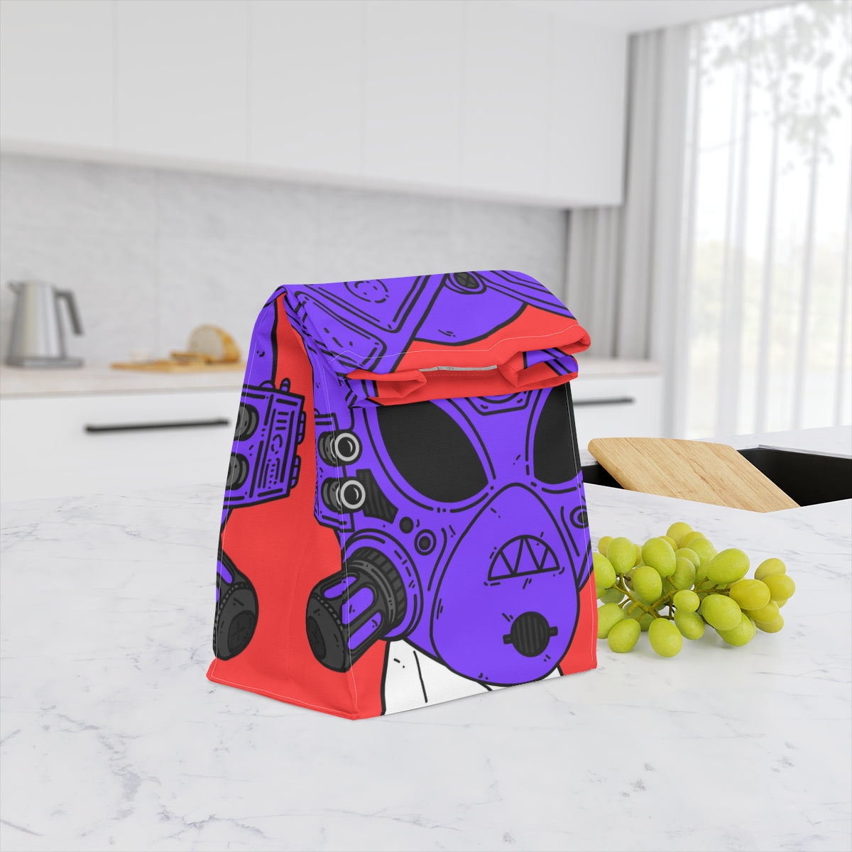 Jeff Shirt Tie Armored Purple Future Alien Cyborg Machine Visitor Polyester Lunch Bag