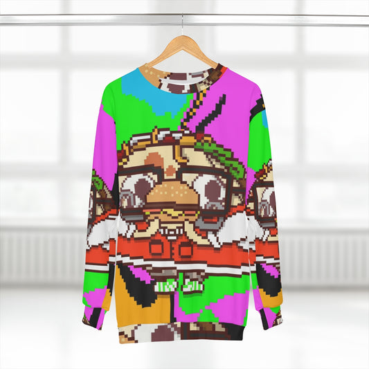 Cheeseburger Taco Foodie Food Anime Cartoon AOP Unisex Sweatshirt