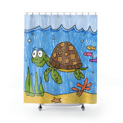 Sea Turtle Beach Sand Ocean Shower Curtains