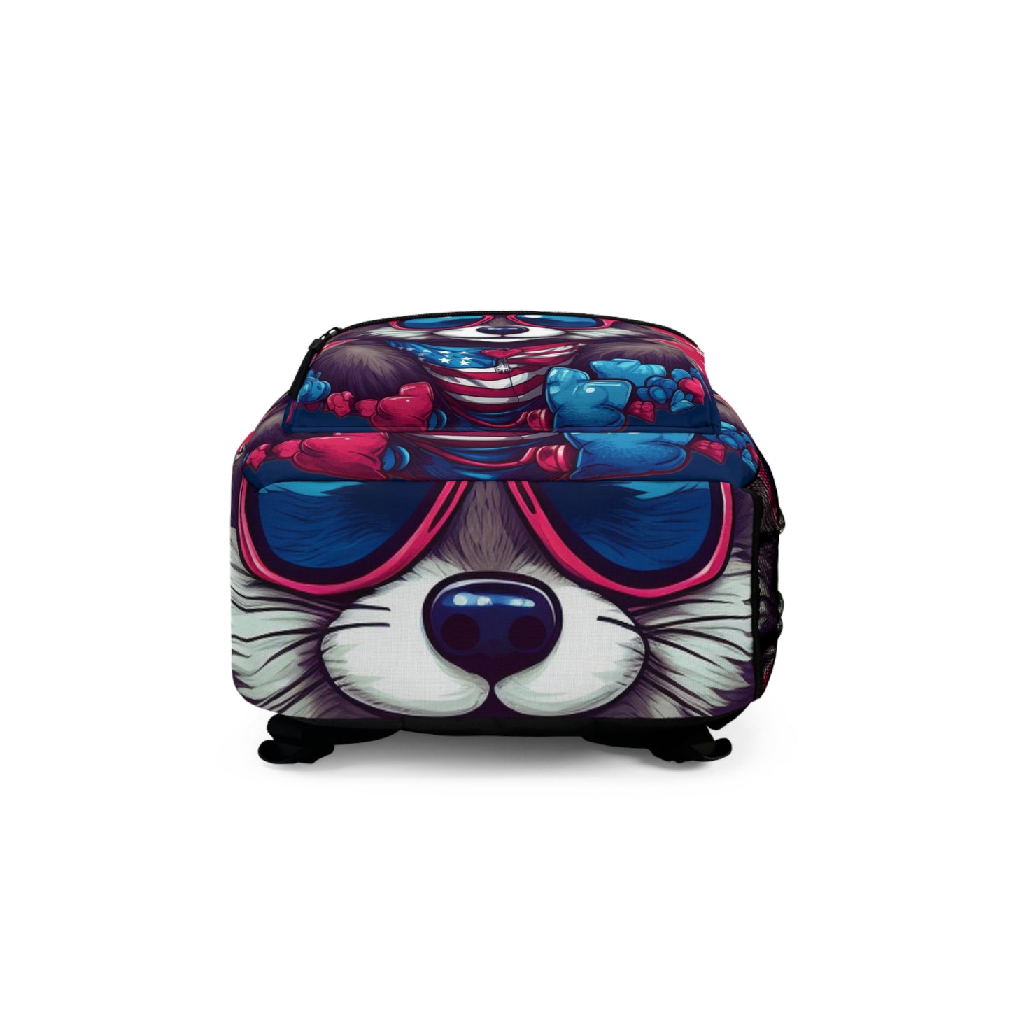 Cute Furry Raccoon Animal USA Flag Style Backpack