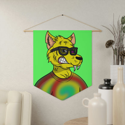 Wolve Cyborg Tie Dye Wolf Shirt Yellow Fur Cool Sun Glasses Pennant