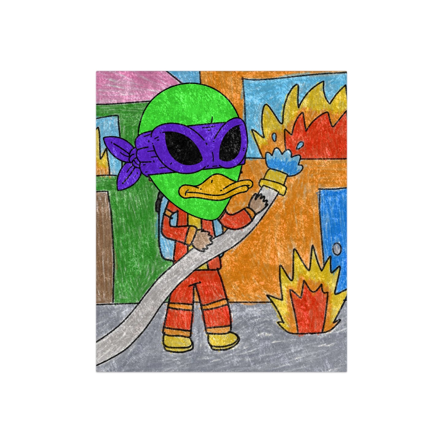 Superhero Fireman Fire Fighter Visitor 751 Alien Crushed Velvet Blanket