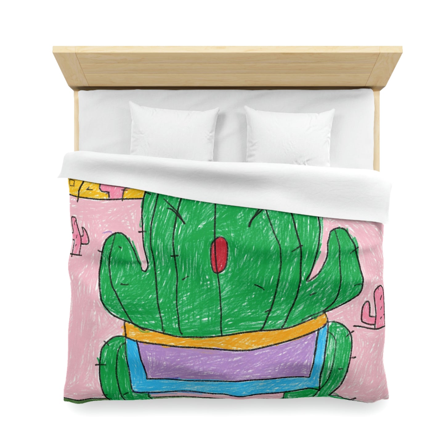 Desert Cactus Sumo Wrestler Graphic Microfiber Duvet Cover