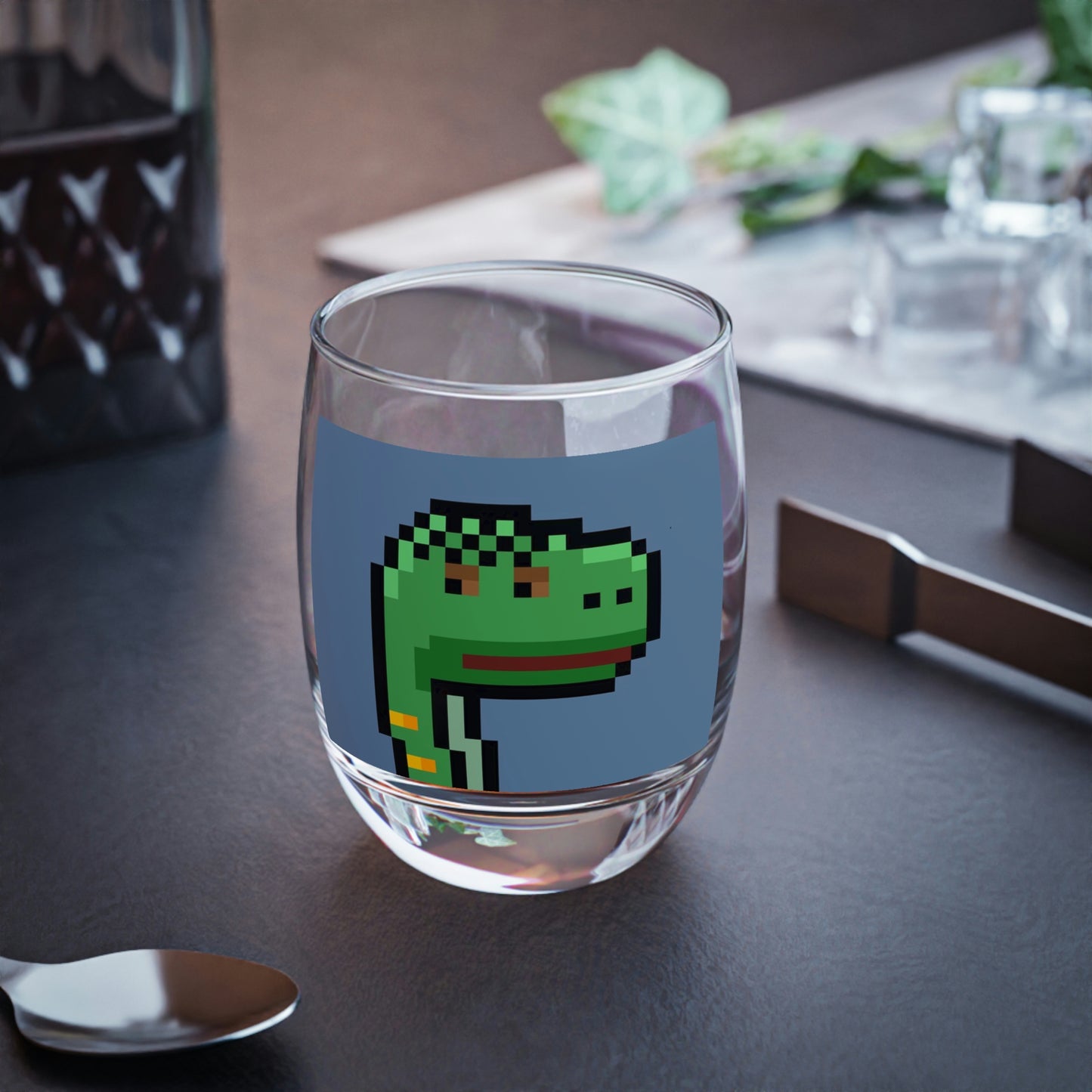 Dinosaur Dino Pixel Whiskey Glass