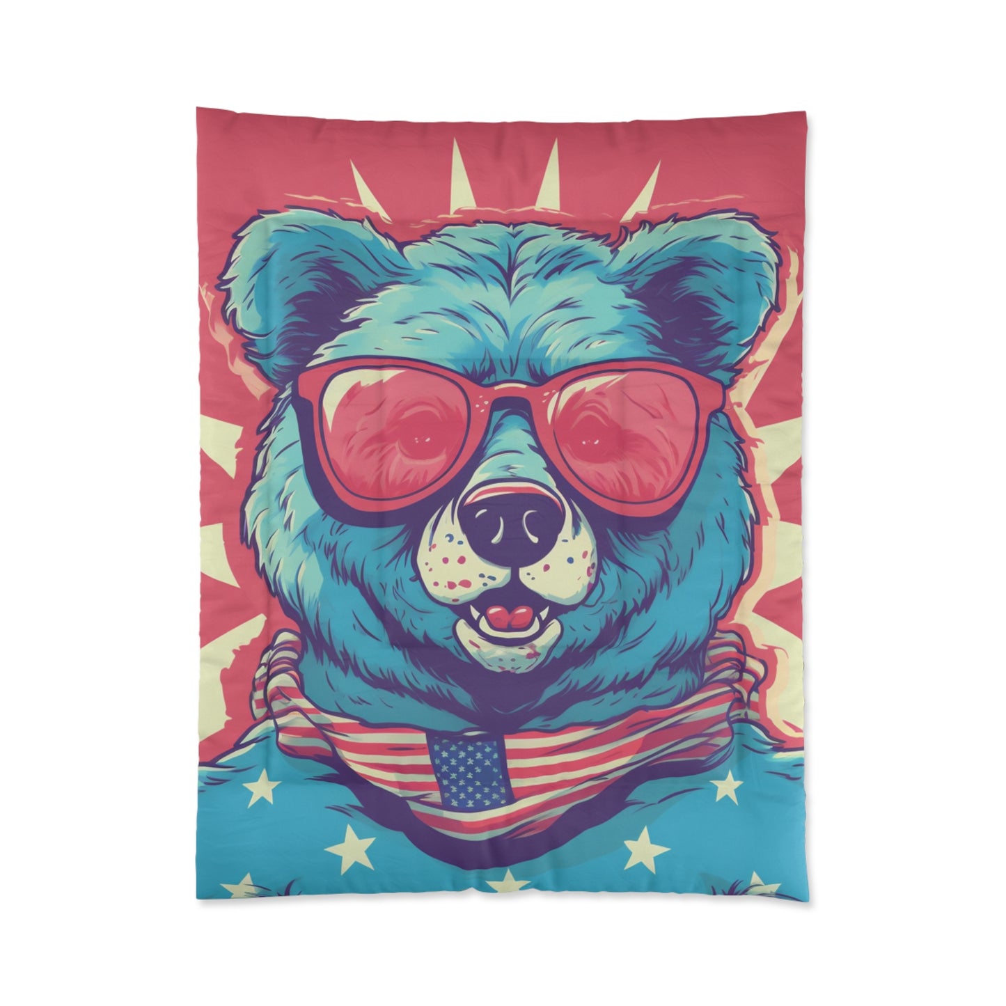 4th of July Festive Fun: Cute Patriotic Bear Graphic USA Style Comforter