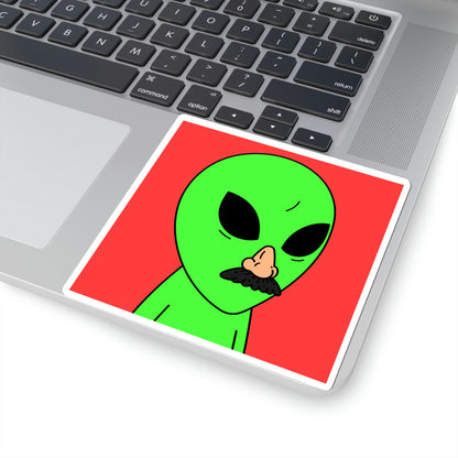 Fake Alien Human Mask Kiss-Cut Stickers