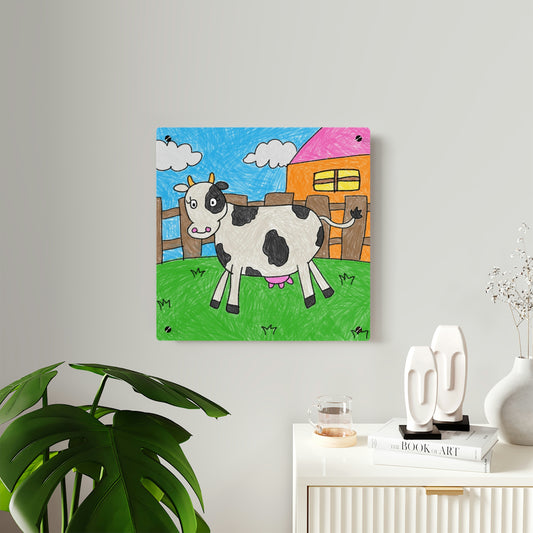 Cow Moo Farm Barn Animal Character Acrylic Wall Art Panels