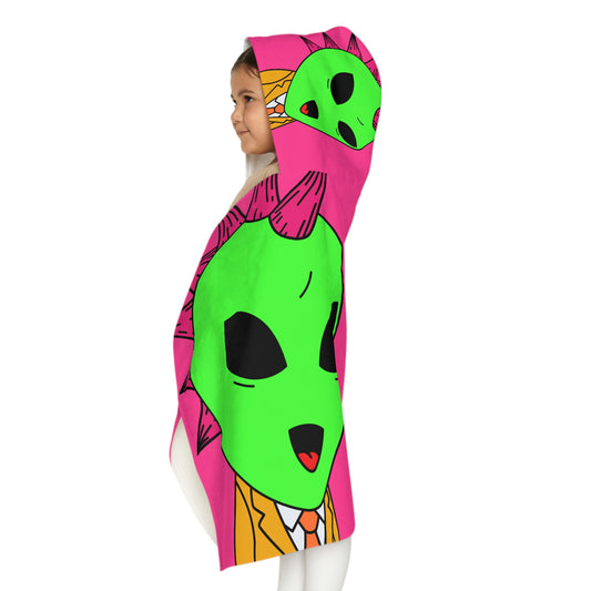 Pink Spiked Hair Gold Suit Alien Visitor Gold Suit Graphic Youth Hooded Towel
