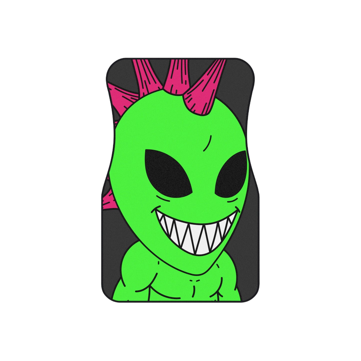 Spiked Pink Hair Muscle Alien Visitor Car Mats (2x Front)