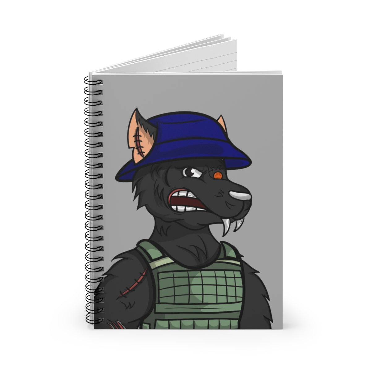 Army Cyborg Wolf Werewolve Spiral Notebook - Ruled Line