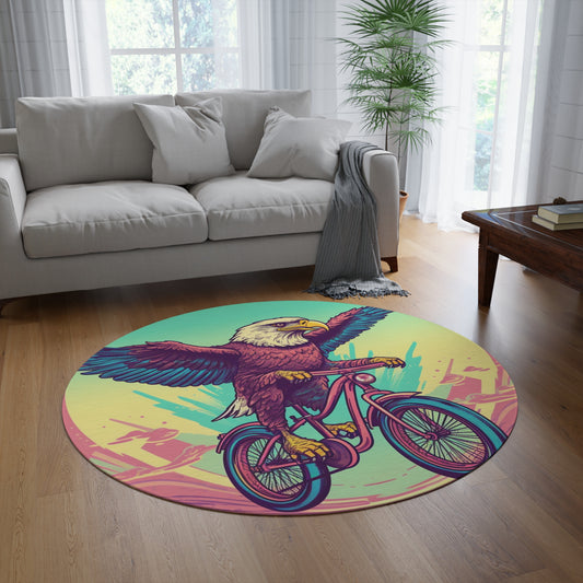 Bicycle Bike American Eagle Biker Graphic Round Rug