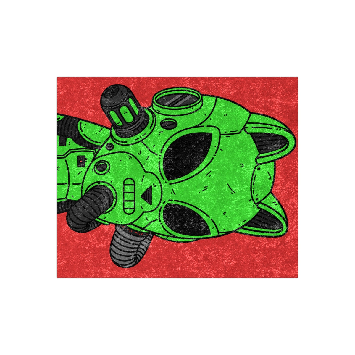Cat Ears Armored Green Future Alien Cyborg Machine Visitor Crushed Velvet Blanket - Visitor751