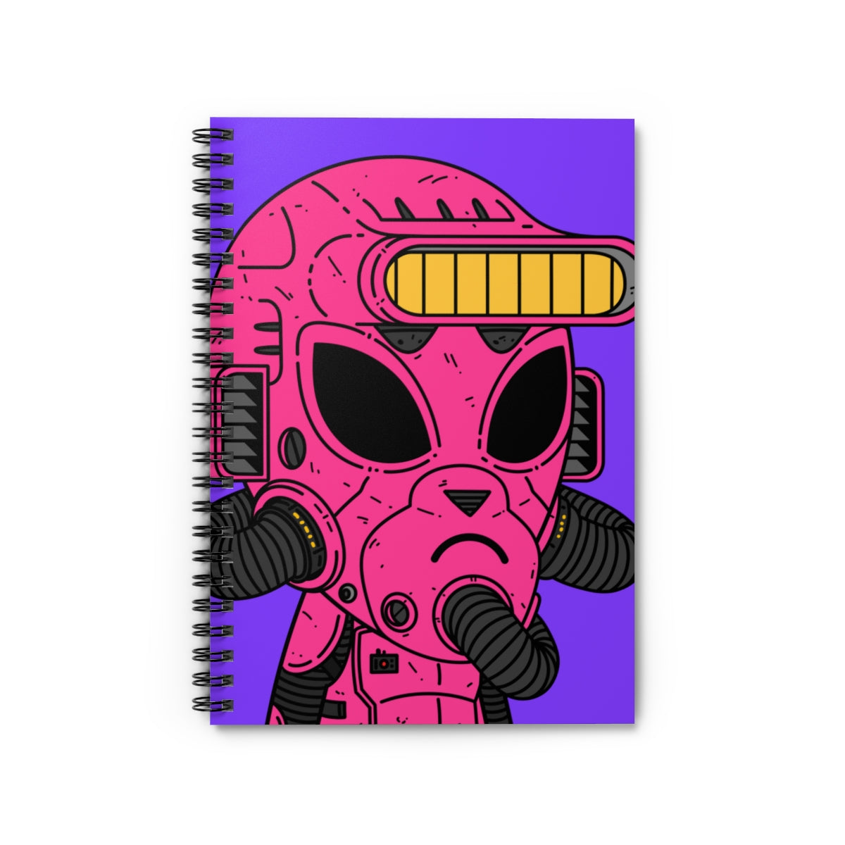 Armored Pink Future Alien Cyborg Machine Visitor Spiral Notebook - Ruled Line