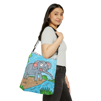 Elefante Elephant King Safari Animal Adjustable Tote Bag (AOP)