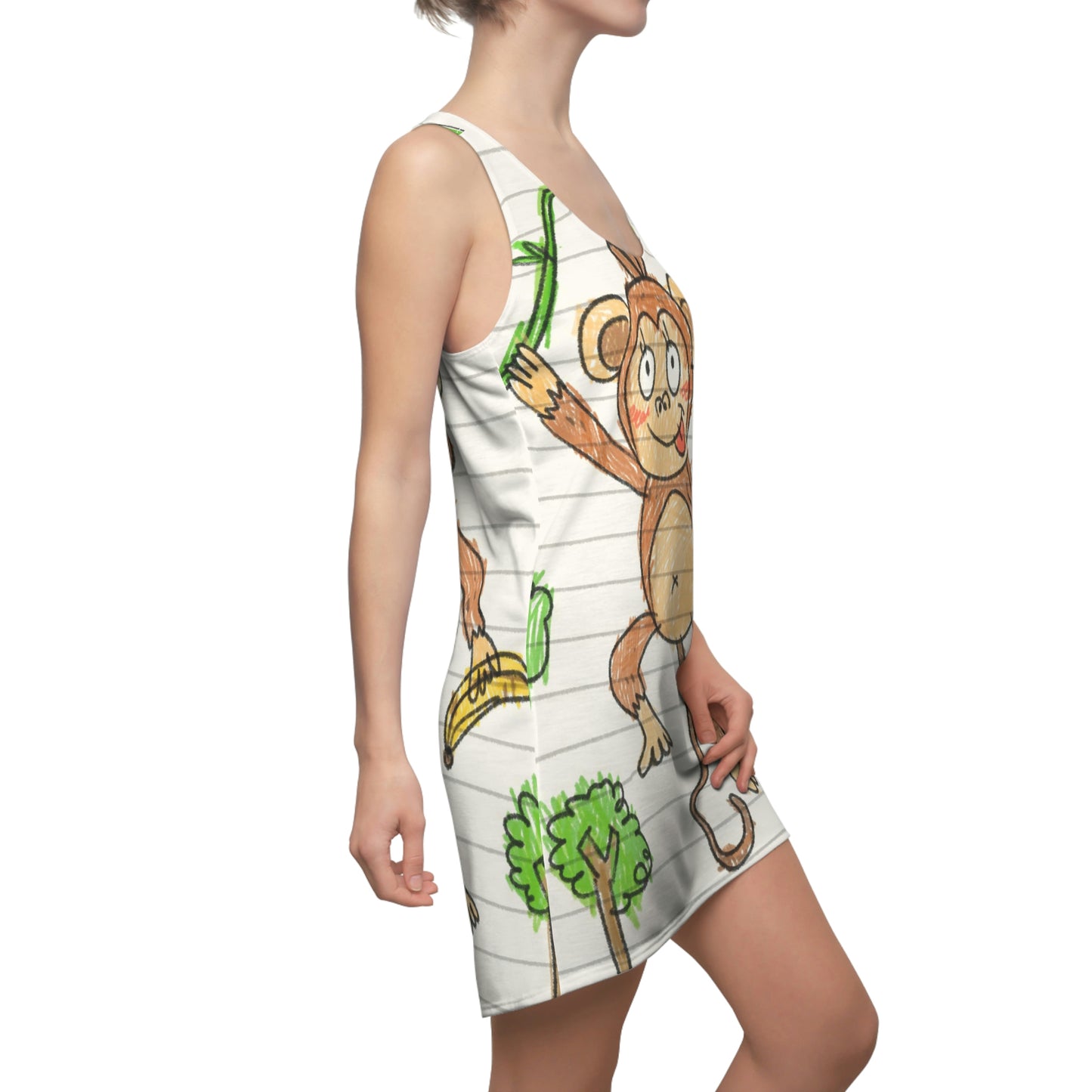 Graphic Monkey - Fun Zoo Clothing for Ape Lovers Women's Cut & Sew Racerback Dress