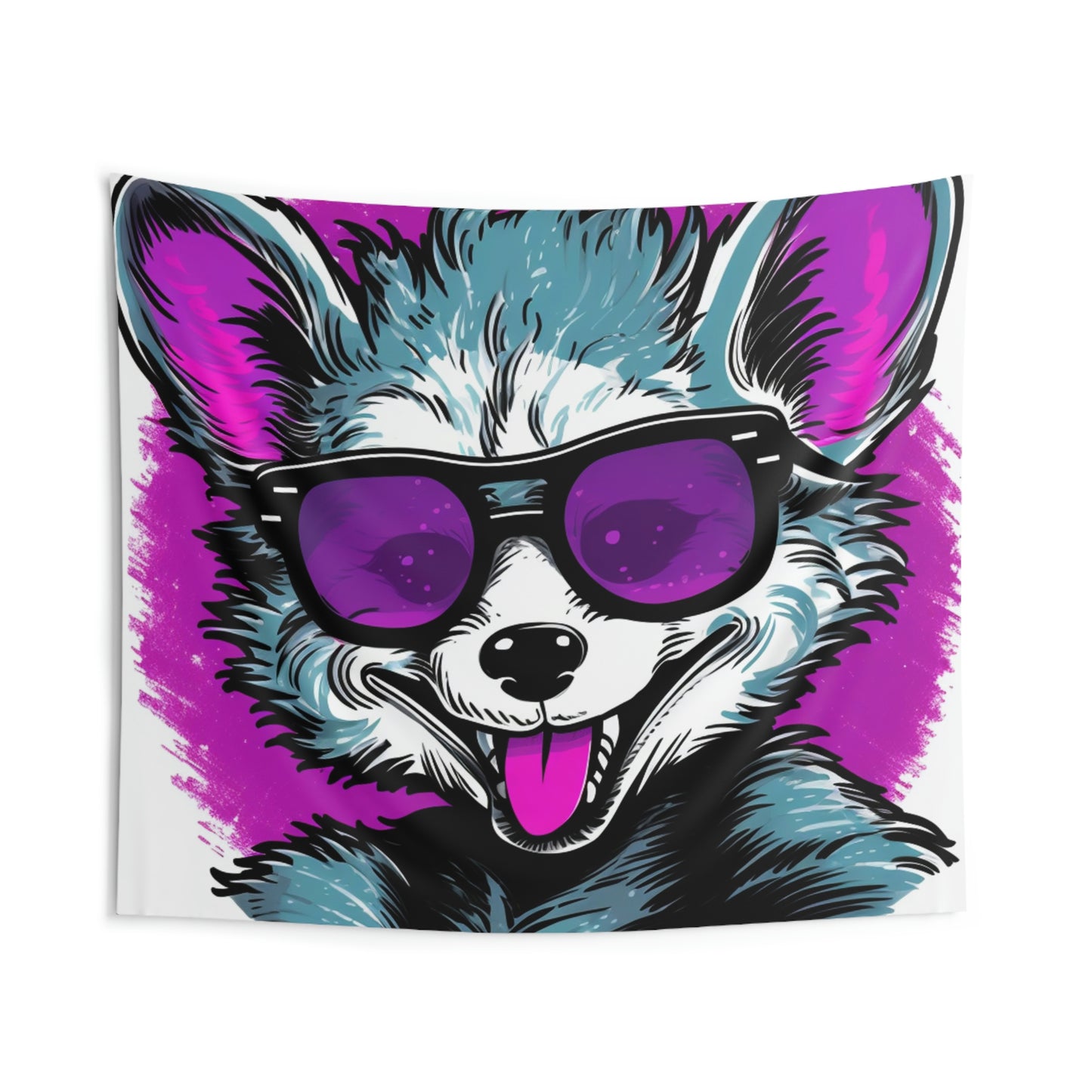 Cheerful Possum Animated Graphic Indoor Wall Tapestries