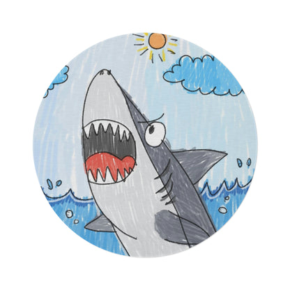 Shark Jaw Teeth Attack Large Ocean Sea Creature Round Rug