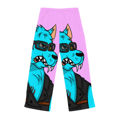 Pantalones de pijama para mujer Wolve Aqua Water Blue Wolf Cyborg (AOP) 