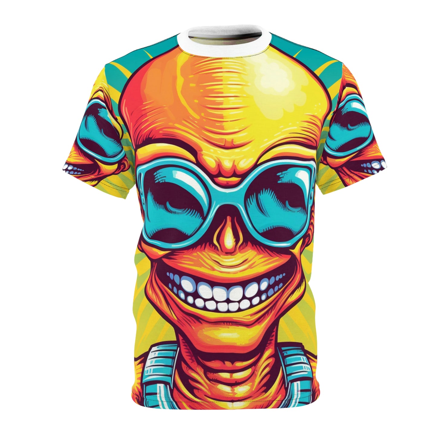 Alien Pop Culture Bright Body Designer Unisex Cut & Sew Tee (AOP)