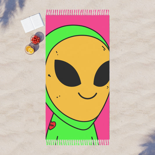 Máscara amarilla Visi Alien Facemask Visitante Mamá Tatuaje Corazón Boho Beach Cloth