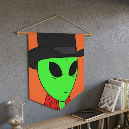 Red Robe Alien Black Top Hat Green Visitor Pennant