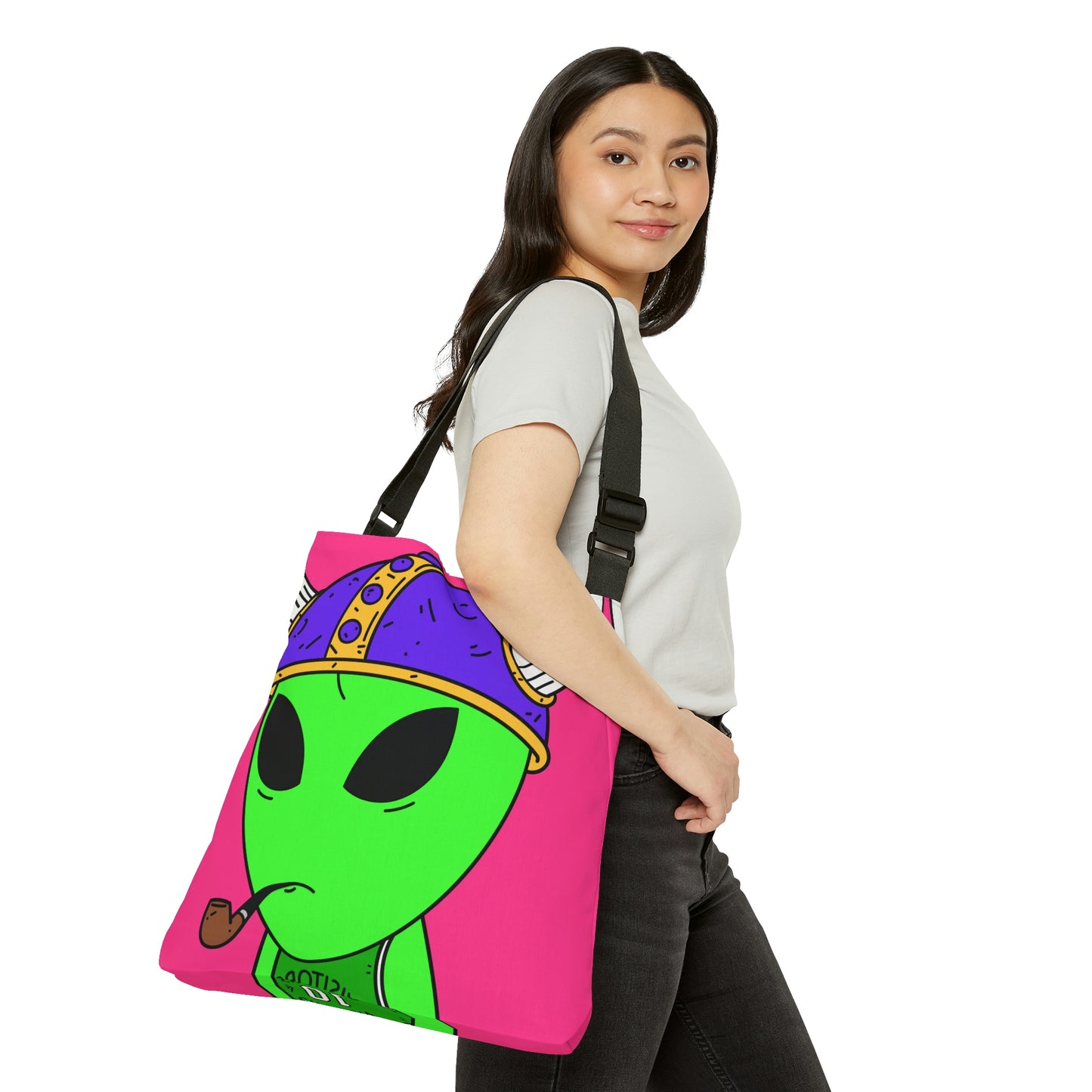 Viking Pipe Visitor Alien Adjustable Tote Bag (AOP)