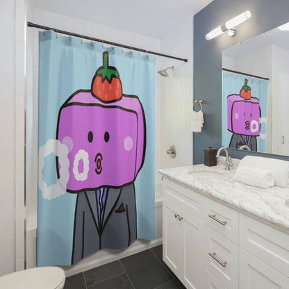 Strawberry Fruit Head Block Shower Curtains