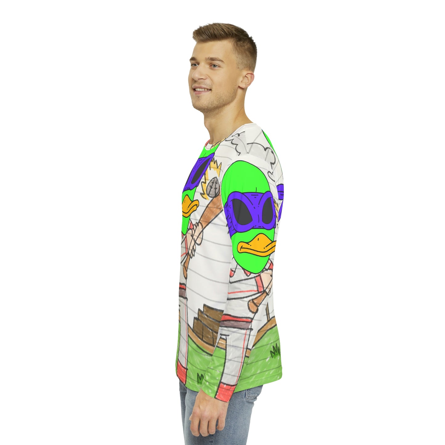 Baseball Sport Star Ninja Hero Visitor 751 Alien Men's Long Sleeve AOP Shirt