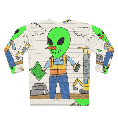 Construction Builder Building Alien Veggie Visi Vegetable Visitor AOP Unisex Sweatshirt