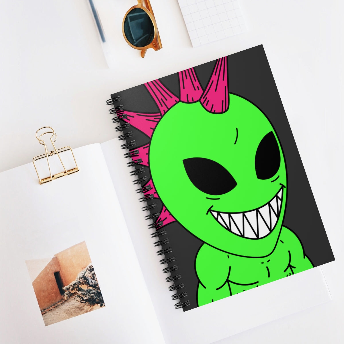 Alien Strength Workout Health Stud Spiral Notebook - Ruled Line