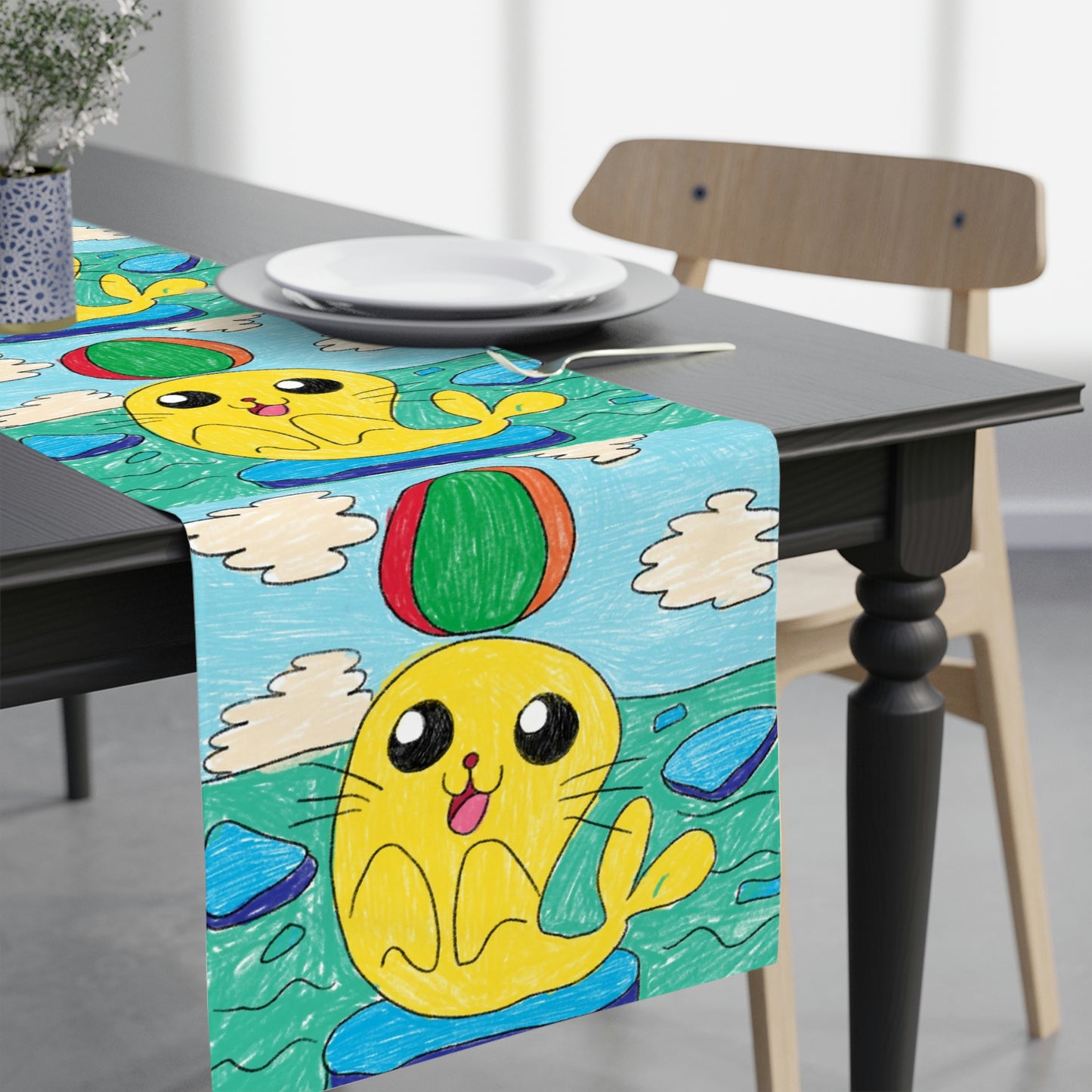 Seal Trick Marine Ocean Animal Sea Creature Table Runner