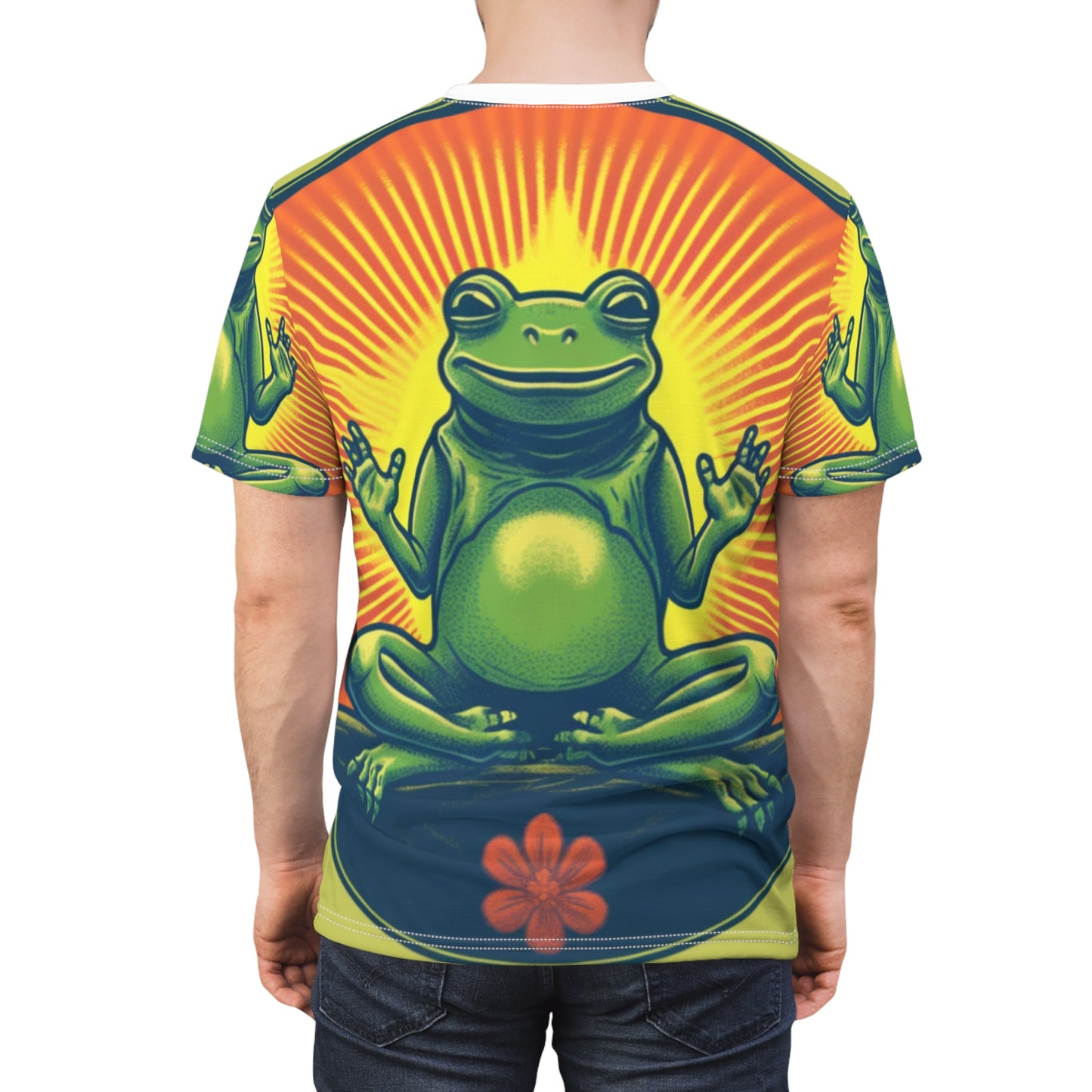 Yoga Frog Namaste Amphibian Relax Graphic Unisex Cut & Sew Tee (AOP)