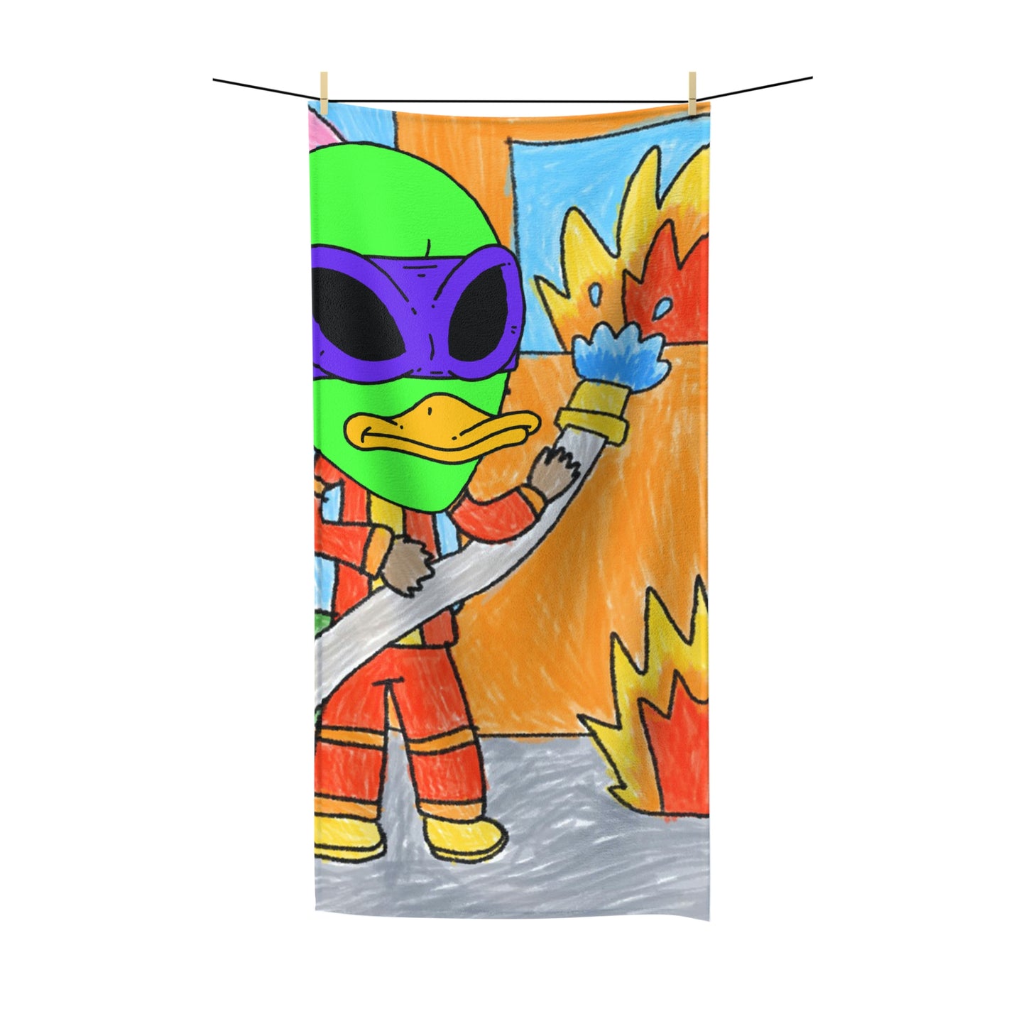 Superhero Fireman Fire Fighter Visitor 751 Alien Polycotton Towel