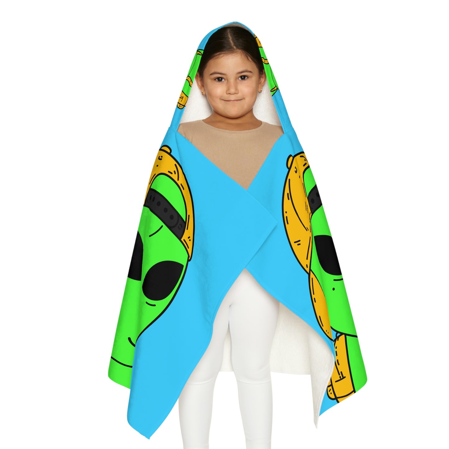 Backpacker Alien Visitor Round Youth Hooded Towel