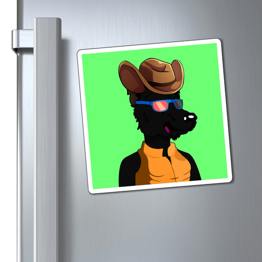 Cowgirl Wolf Cyborg Wolve Magnets
