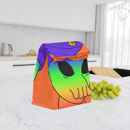 Rainbow Peace Alien Squid Mouth Visitor Polyester Lunch Bag